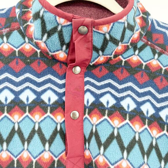 Bonobos Mens Fall Preppy Work Reversible Polar Fleece 1/4 Snap Sweater Size L - Picture 4 of 7